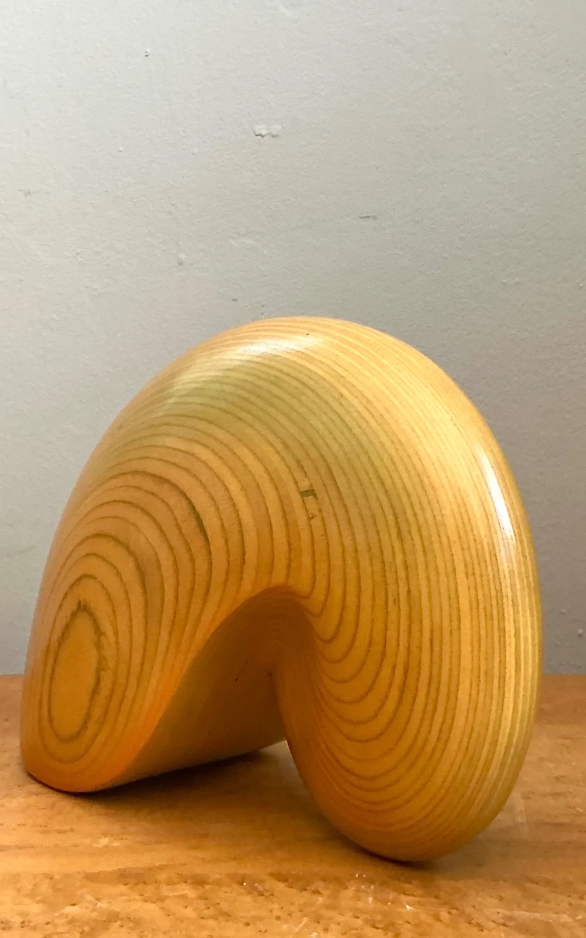 Vintage Abstract Wood Nautilus Shell Sculpture