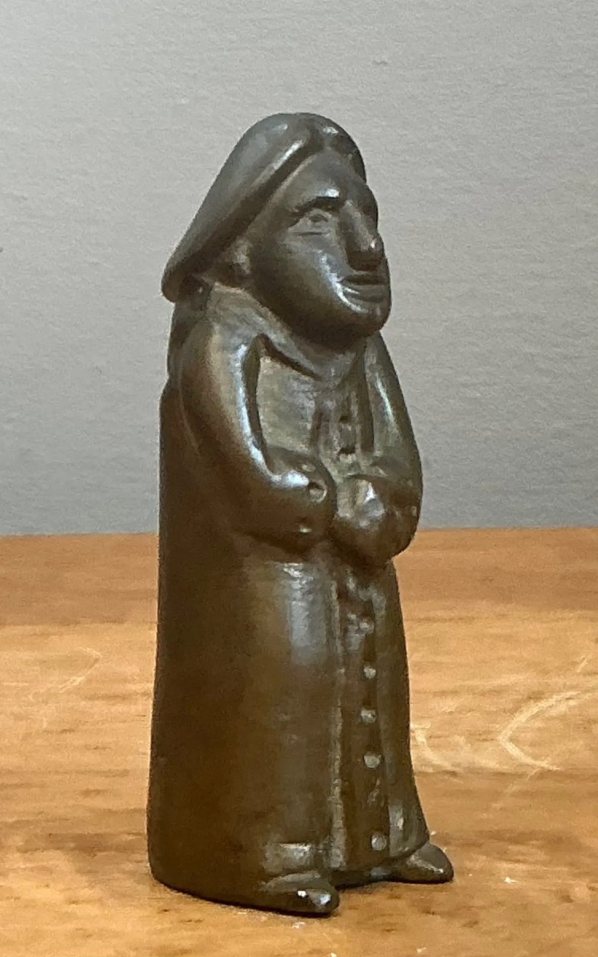 Antique Bronze Monk Sculpture — additional photo 3
