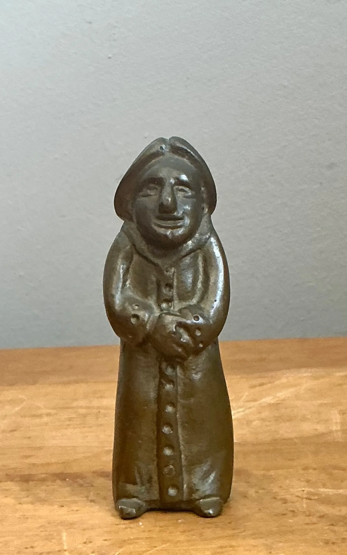 Antique Bronze Monk Sculpture