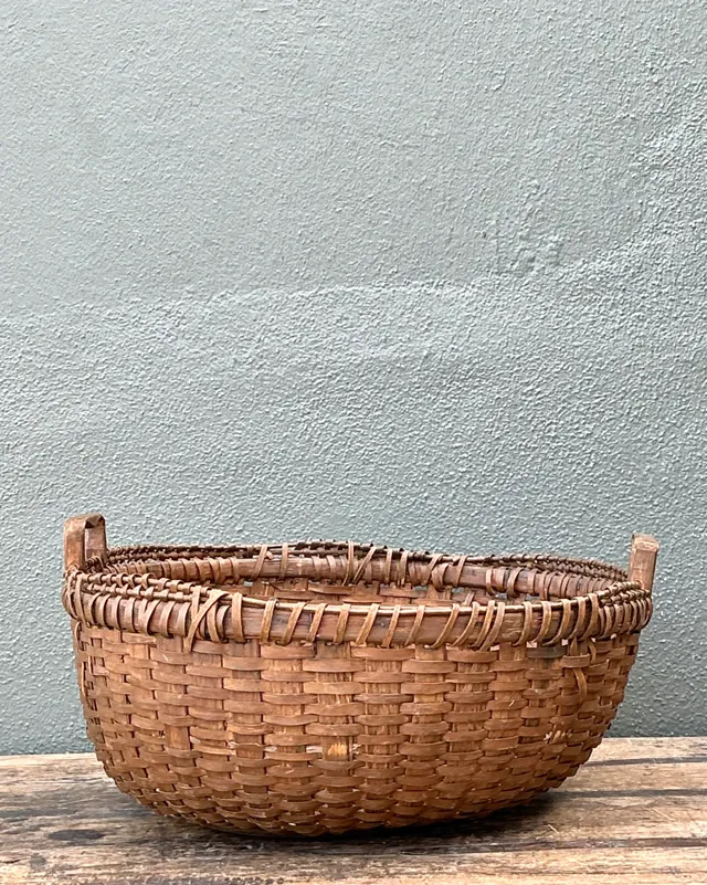 Vintage Woven Rattan Shaker Basket with Handles — additional photo 8