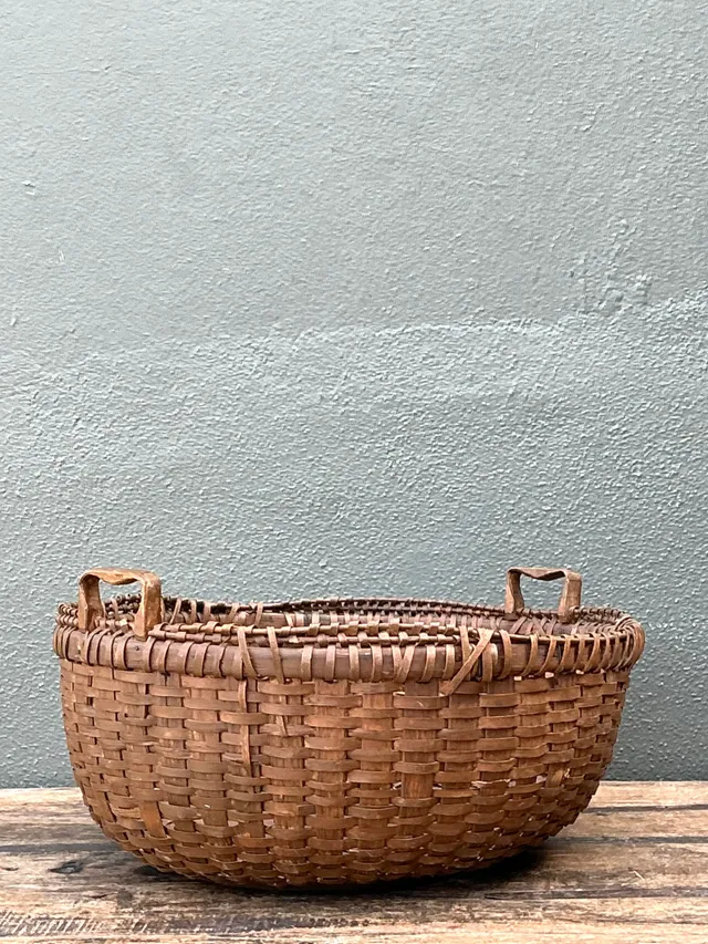 Vintage Woven Rattan Shaker Basket with Handles — additional photo 5