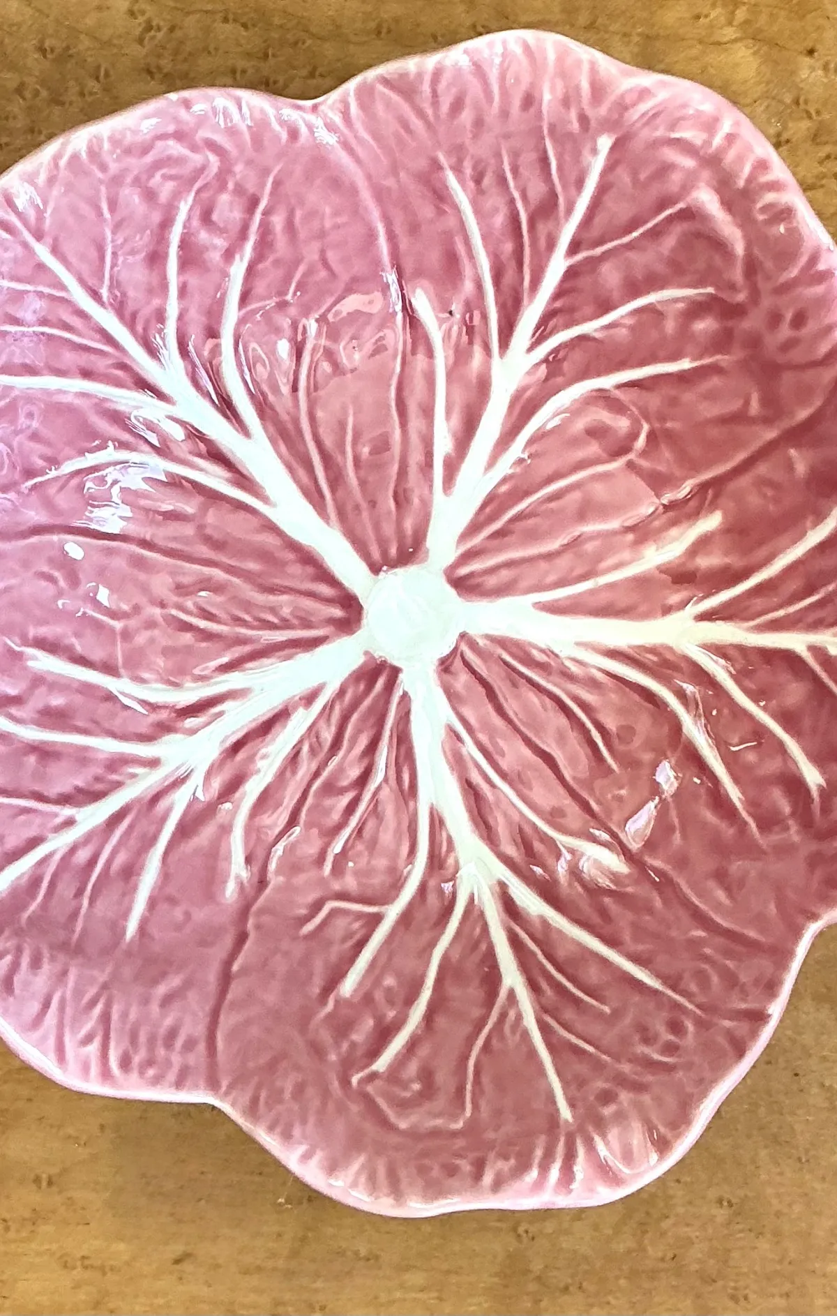 Vintage Bordallo Pinheiro Pink Cabbage Bowl — additional photo 3