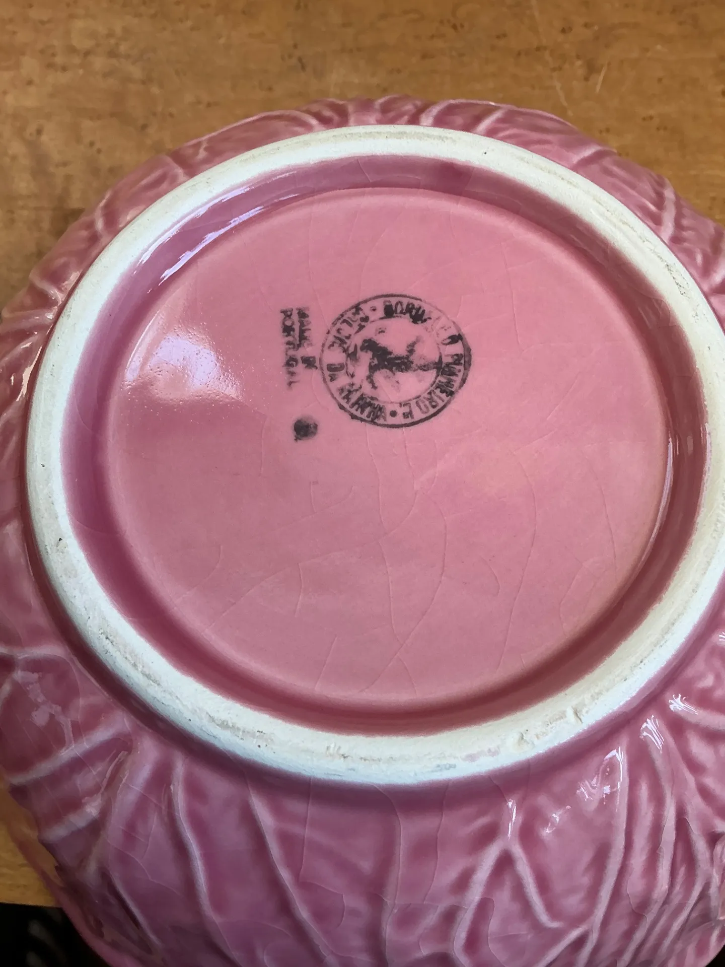 Vintage Bordallo Pinheiro Pink Cabbage Bowl — additional photo 2