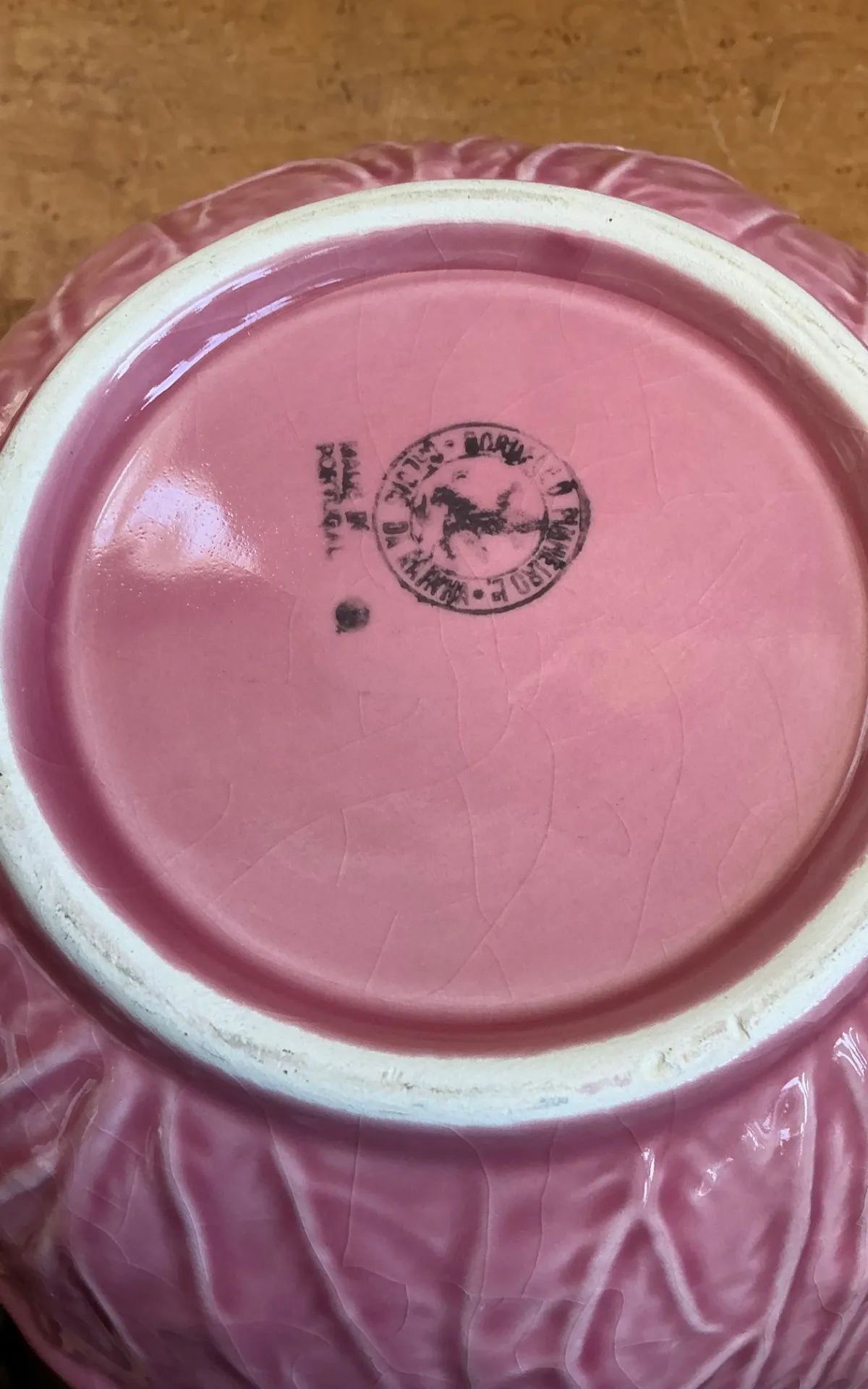 Vintage Bordallo Pinheiro Pink Cabbage Bowl — additional photo 2