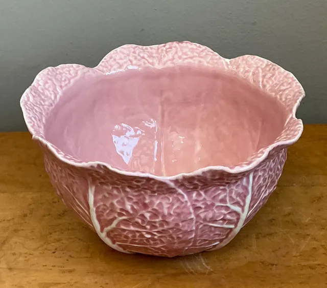 Vintage Bordallo Pinheiro Pink Cabbage Bowl — additional photo 7