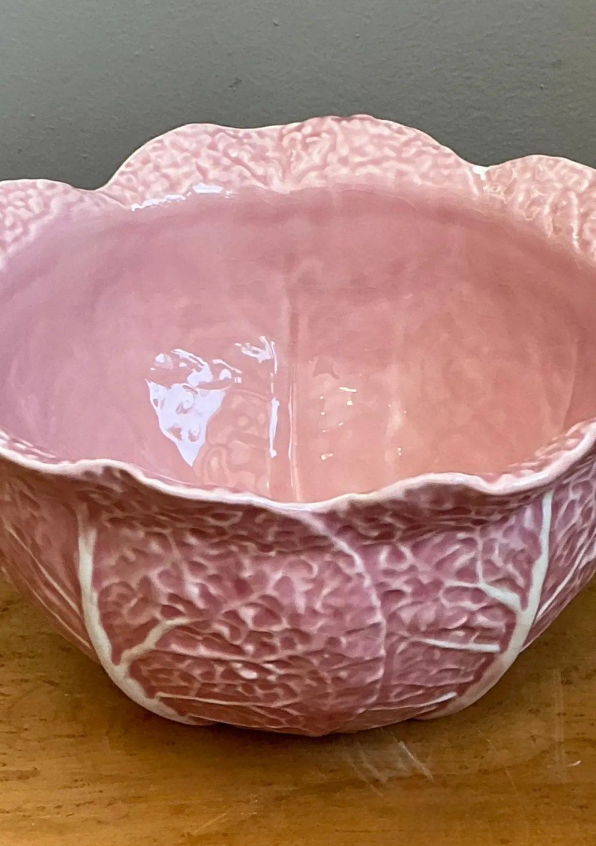 Vintage Bordallo Pinheiro Pink Cabbage Bowl — additional photo 6