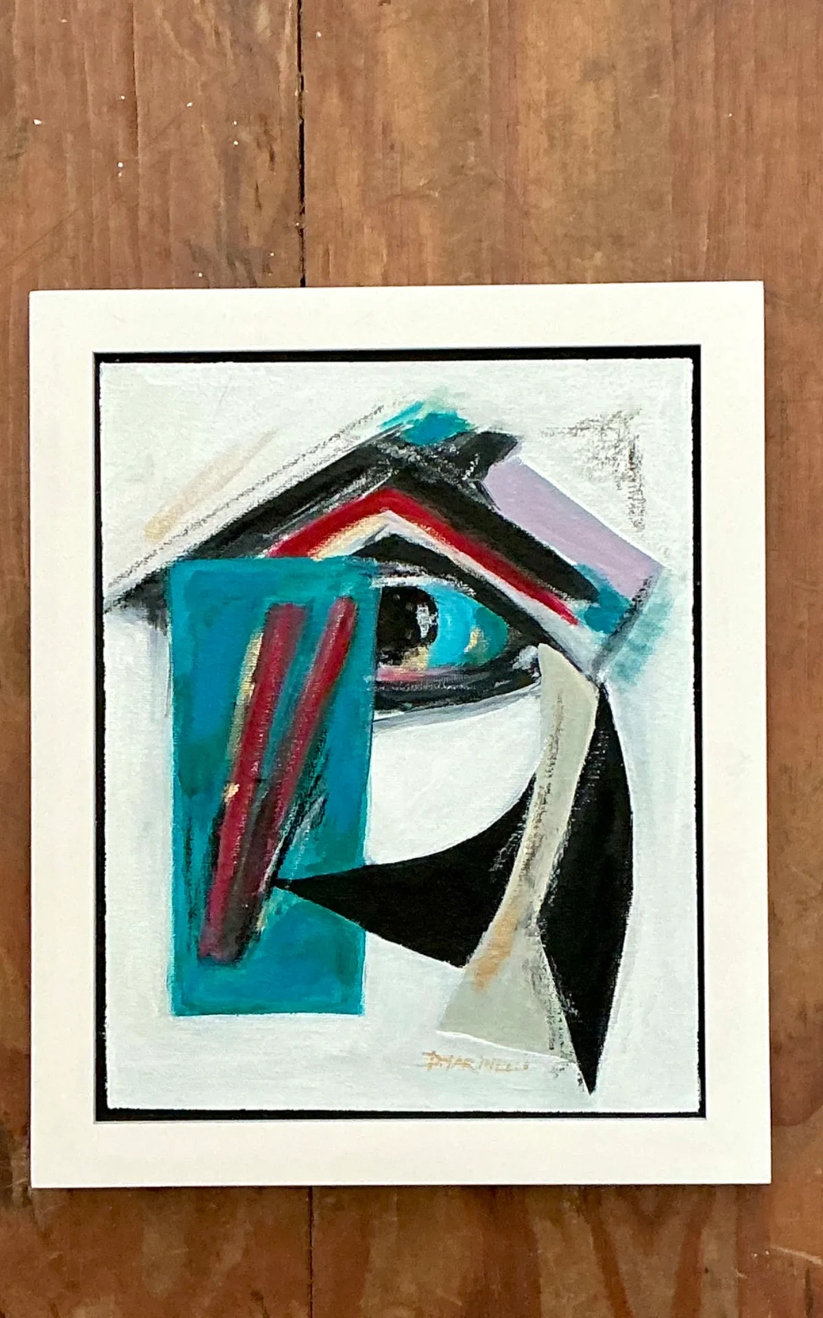 Vintage Original Abstract Oil Painting On Canvas — additional photo 2