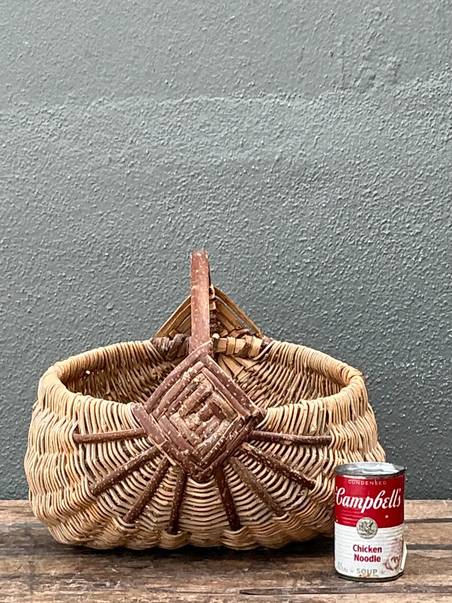 Vintage Handcrafted Shaker Rattan Basket — additional photo 4
