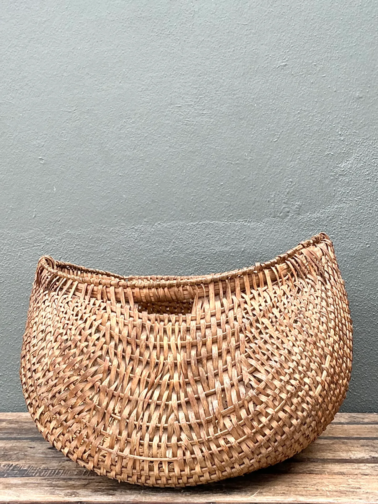 Vintage Woven Rattan Shaker Basket — additional photo 1
