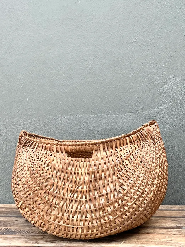 Vintage Woven Rattan Shaker Basket — additional photo 2