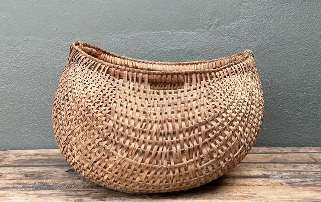 Vintage Woven Rattan Shaker Basket — additional photo 4