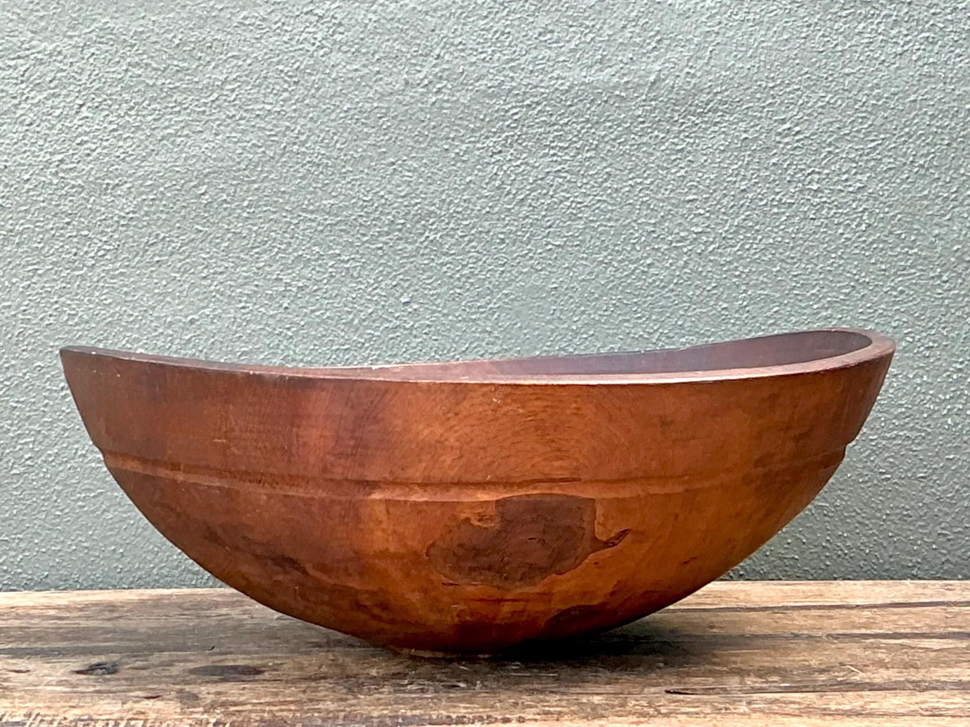 Vintage Monumental Carved Wood Salad Bowl — additional photo 2