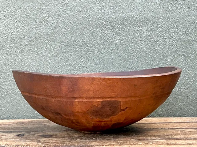 Vintage Monumental Carved Wood Salad Bowl — additional photo 2