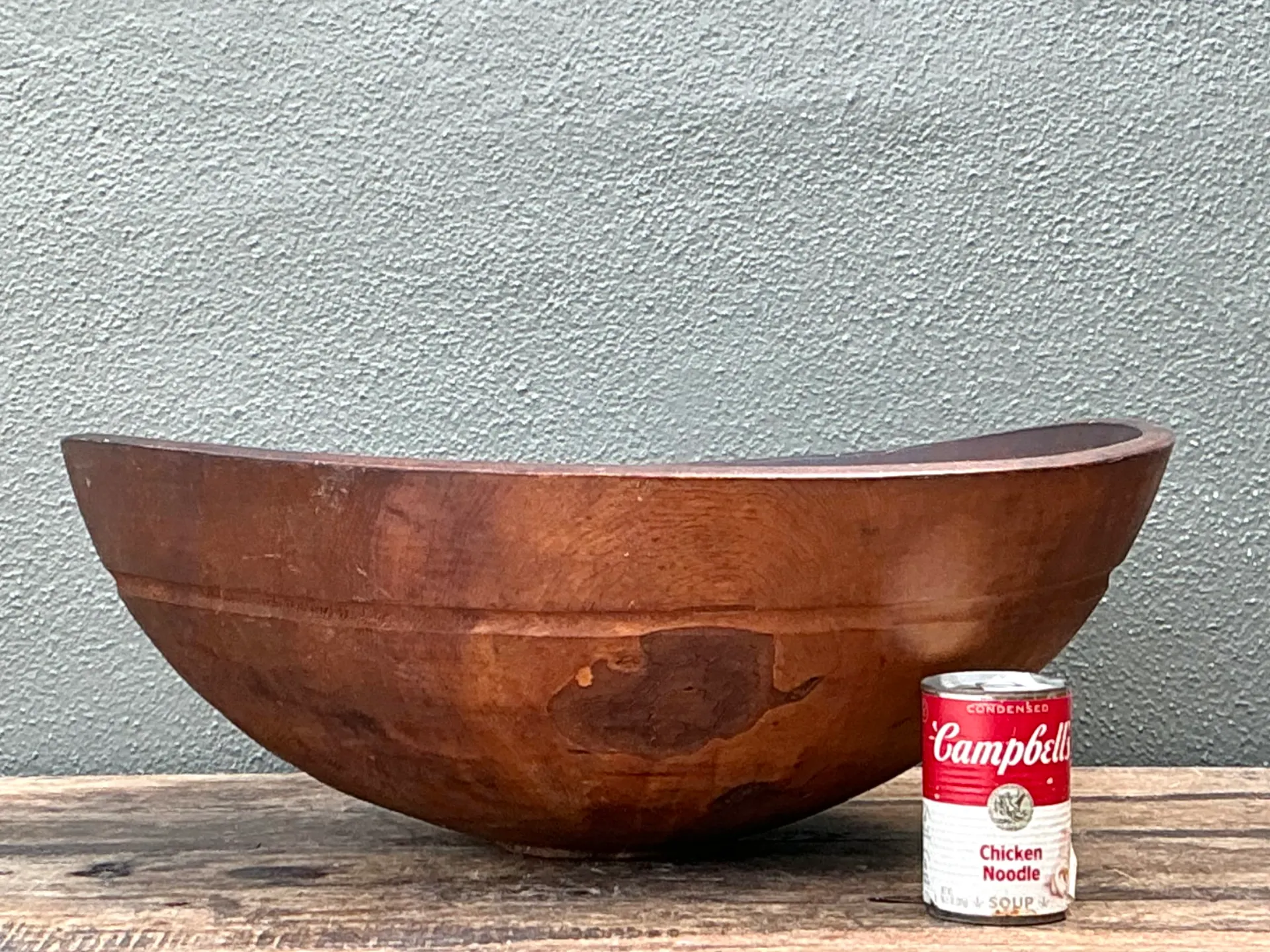 Vintage Monumental Carved Wood Salad Bowl — additional photo 6