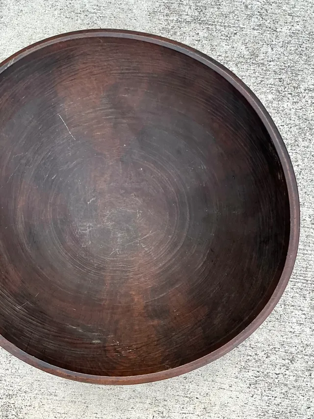 Vintage Monumental Carved Wood Salad Bowl — additional photo 7