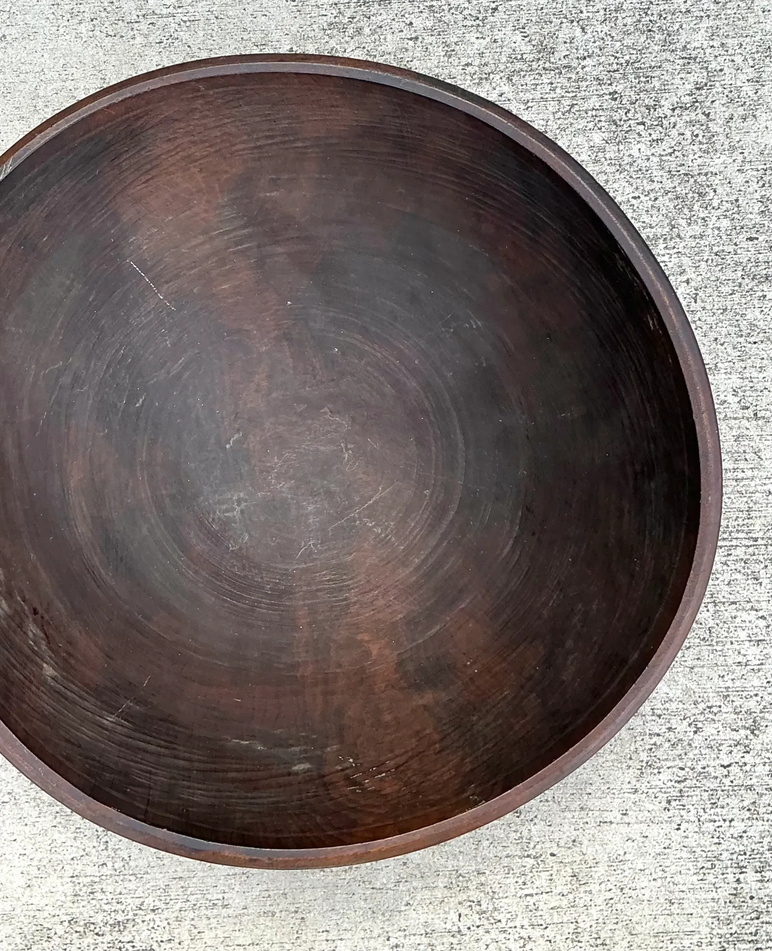 Vintage Monumental Carved Wood Salad Bowl — additional photo 3