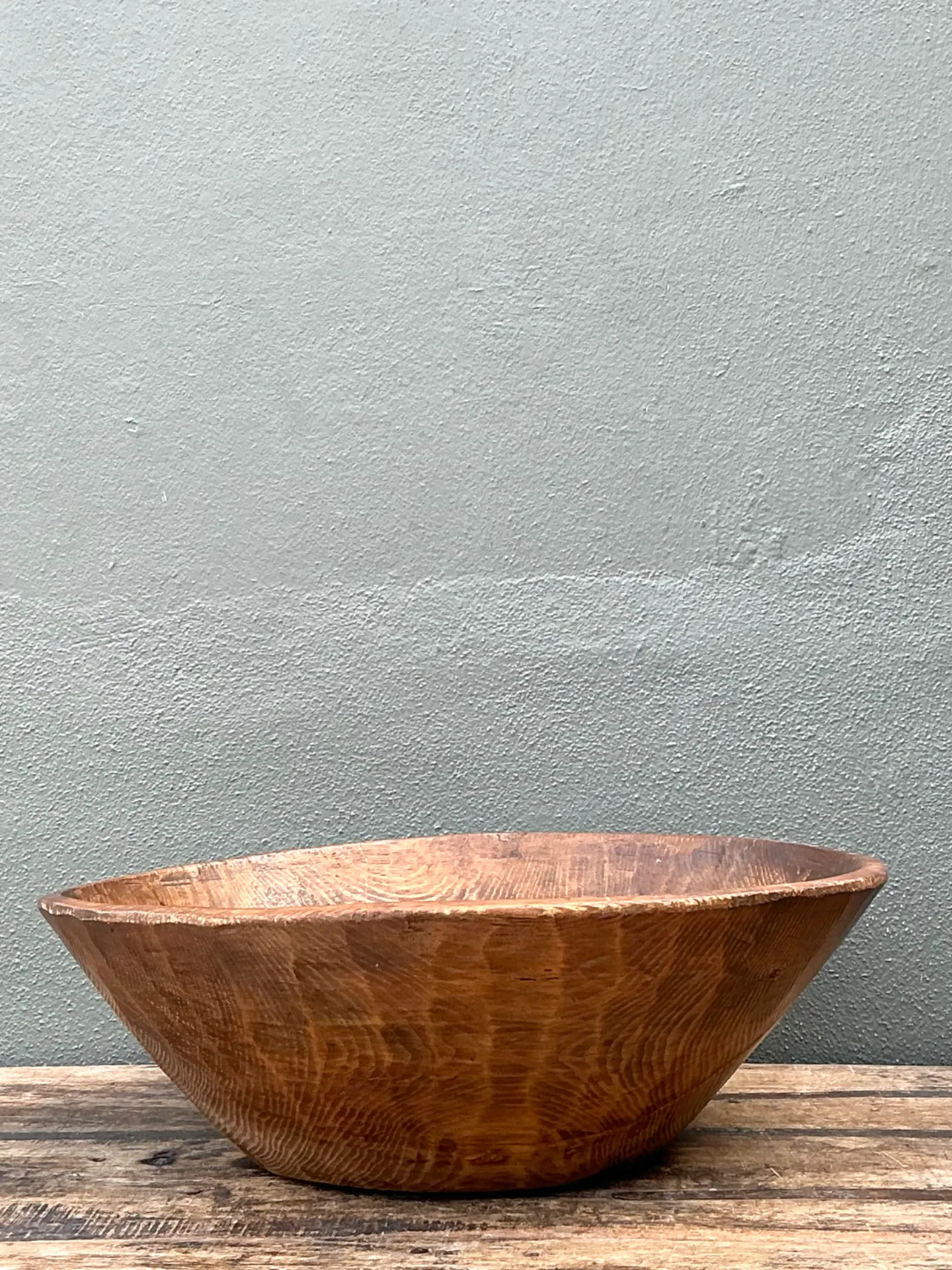 Vintage Monumental Rustic Carved Wood Bowl — additional photo 5