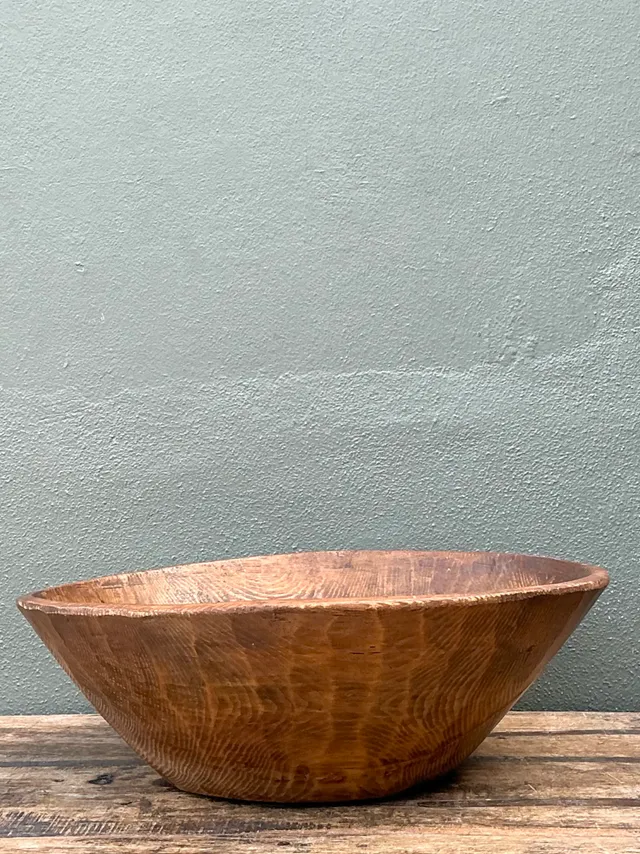 Vintage Monumental Rustic Carved Wood Bowl — additional photo 7