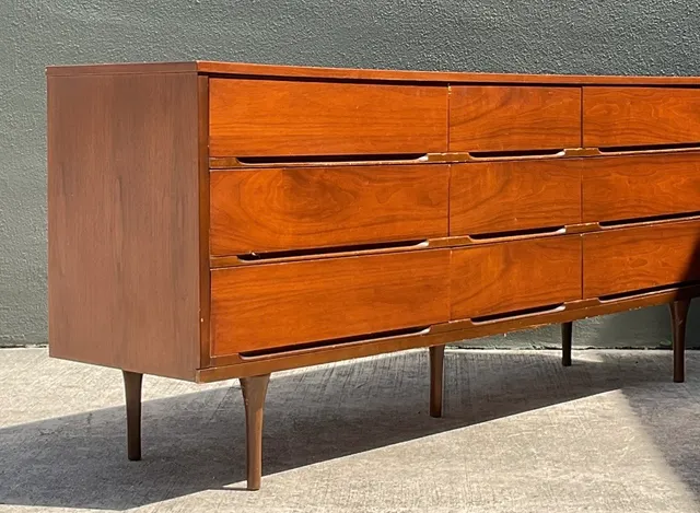 Vintage MCM Danish Teak Nine-Drawer Dresser — additional photo 3