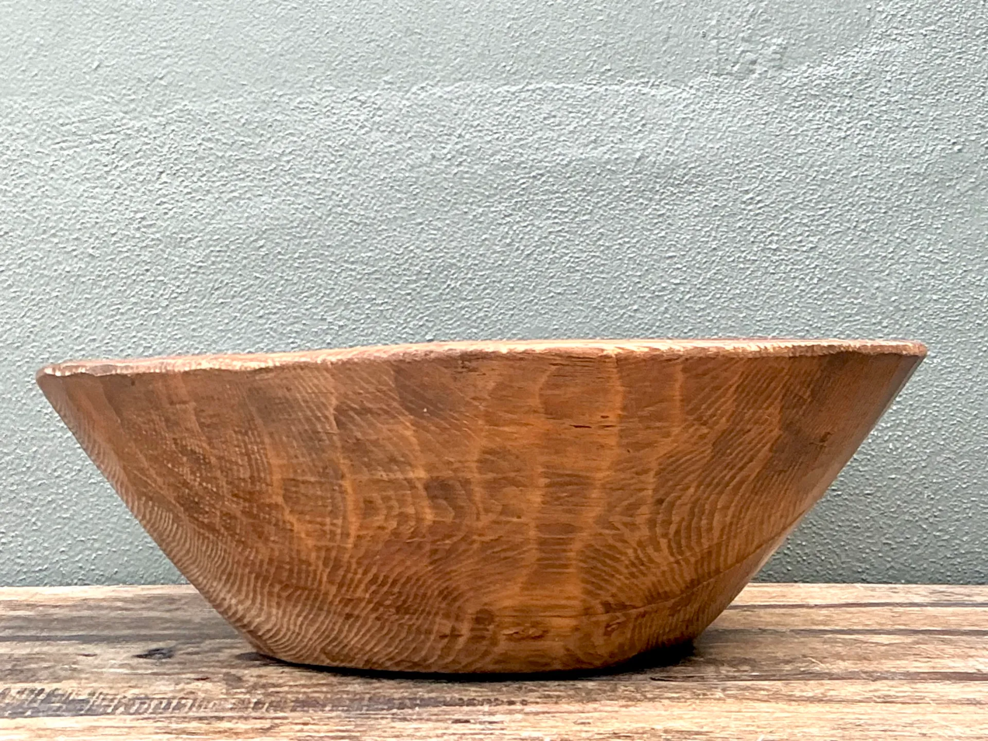 Vintage Monumental Rustic Carved Wood Bowl — additional photo 3