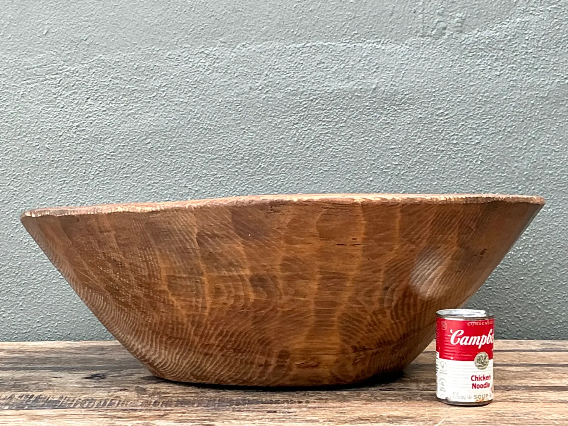 Vintage Monumental Rustic Carved Wood Bowl — additional photo 4