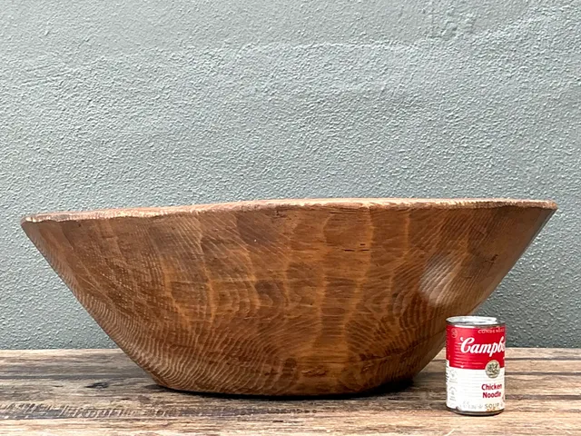 Vintage Monumental Rustic Carved Wood Bowl — additional photo 4