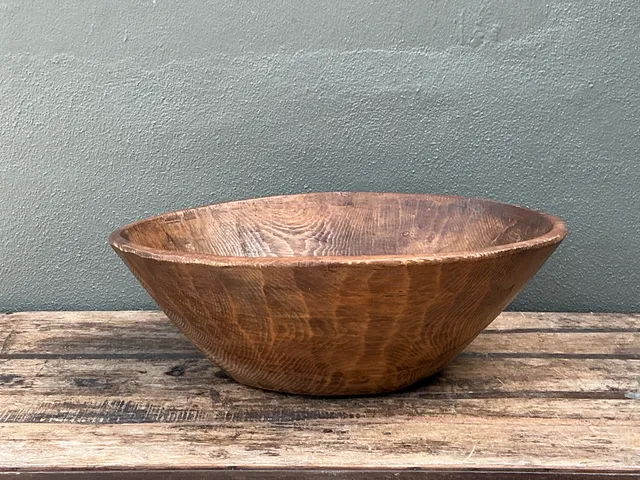 Vintage Monumental Rustic Carved Wood Bowl — additional photo 6
