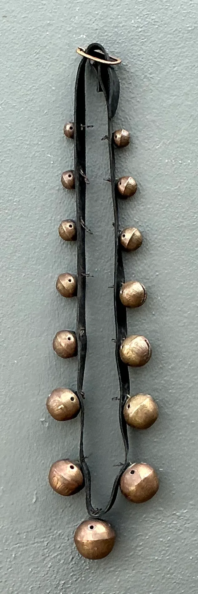 Vintage Brass Sleigh Bells on Leather Strap — additional photo 7