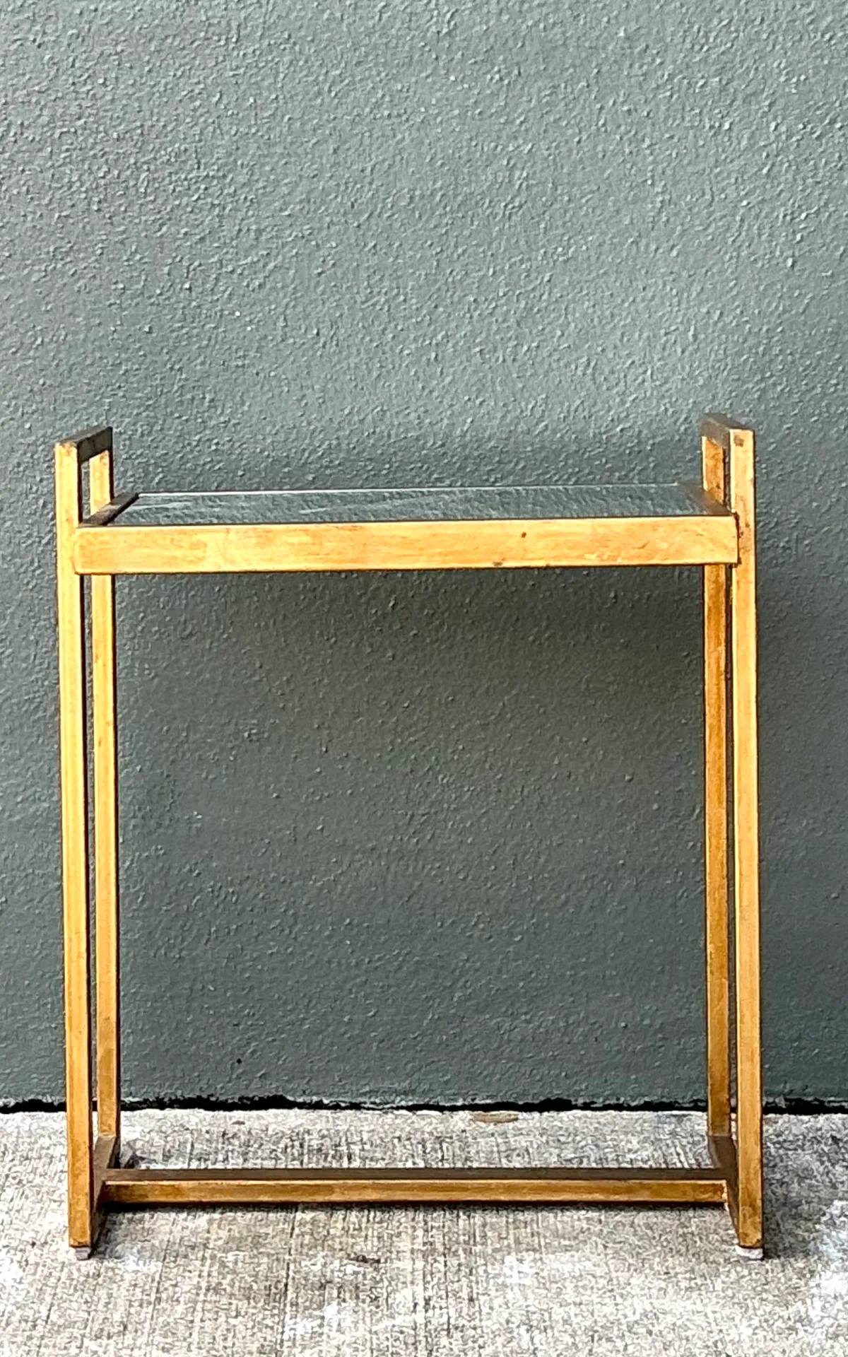 Vintage Metal  and Mirrored Glass Side Table — additional photo 2
