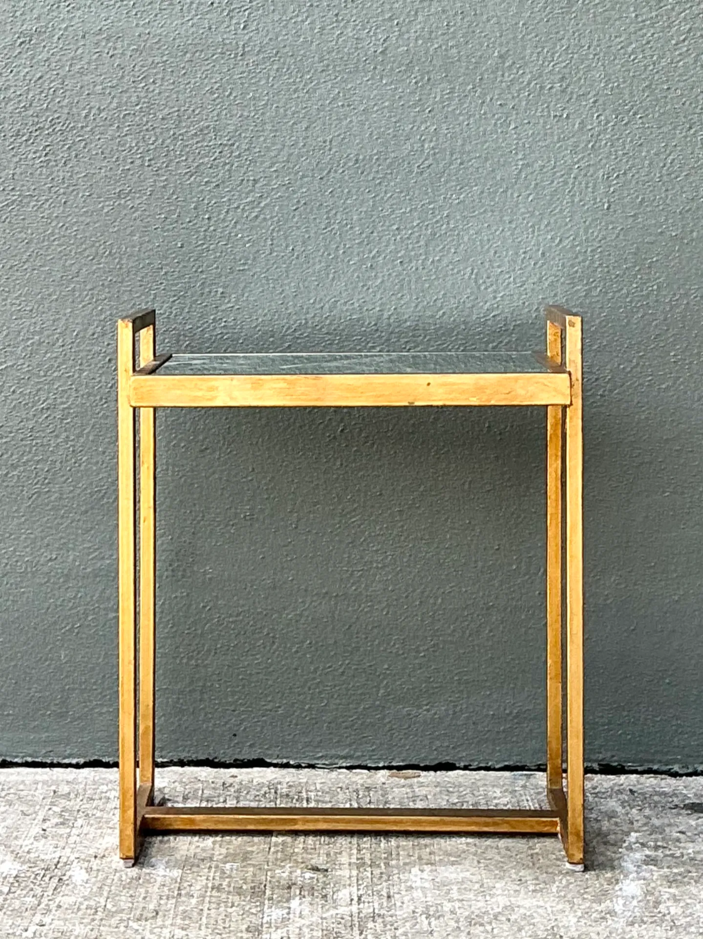 Vintage Metal  and Mirrored Glass Side Table — additional photo 4