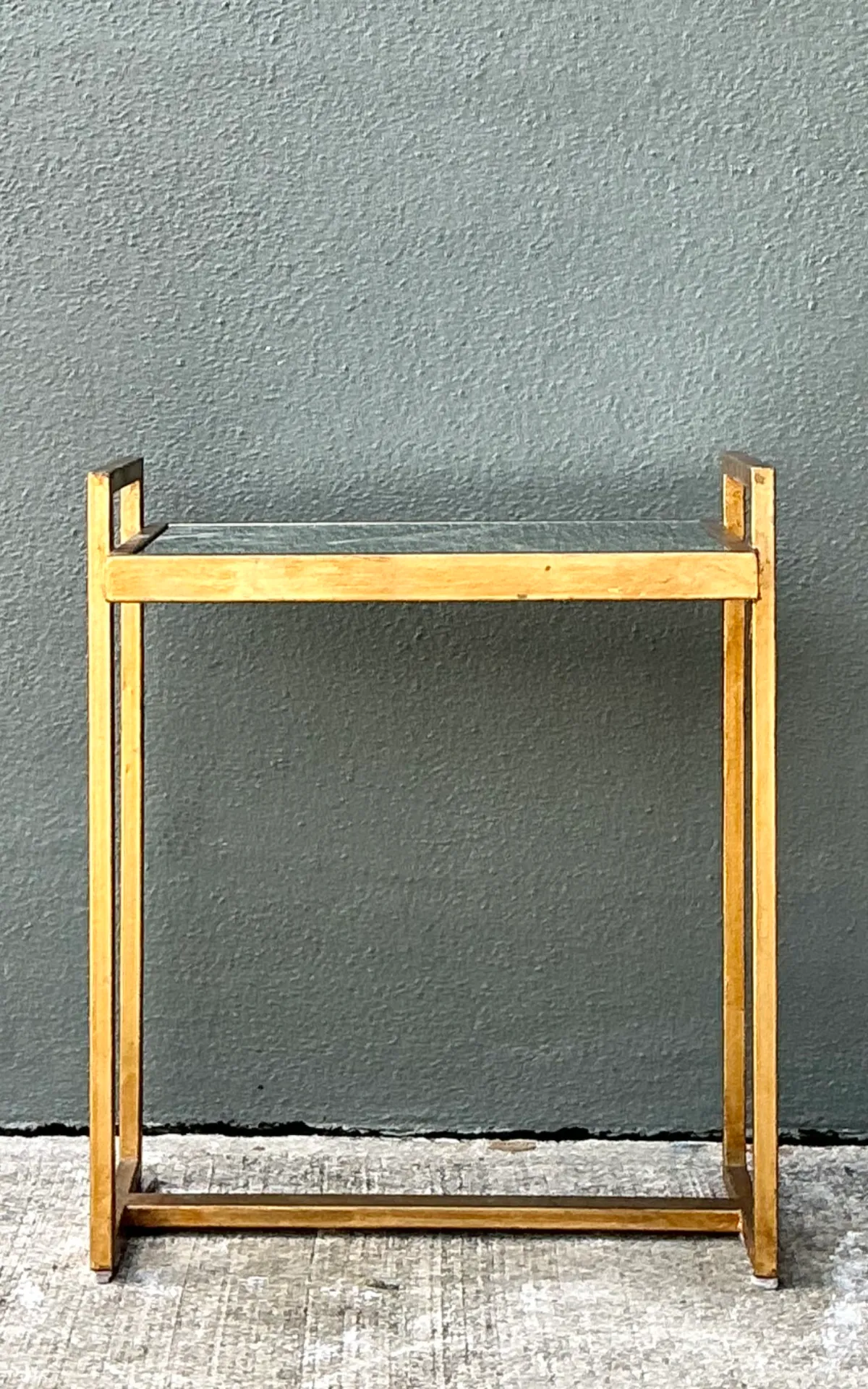 Vintage Metal and Mirrored Glass Side Table — additional photo 4