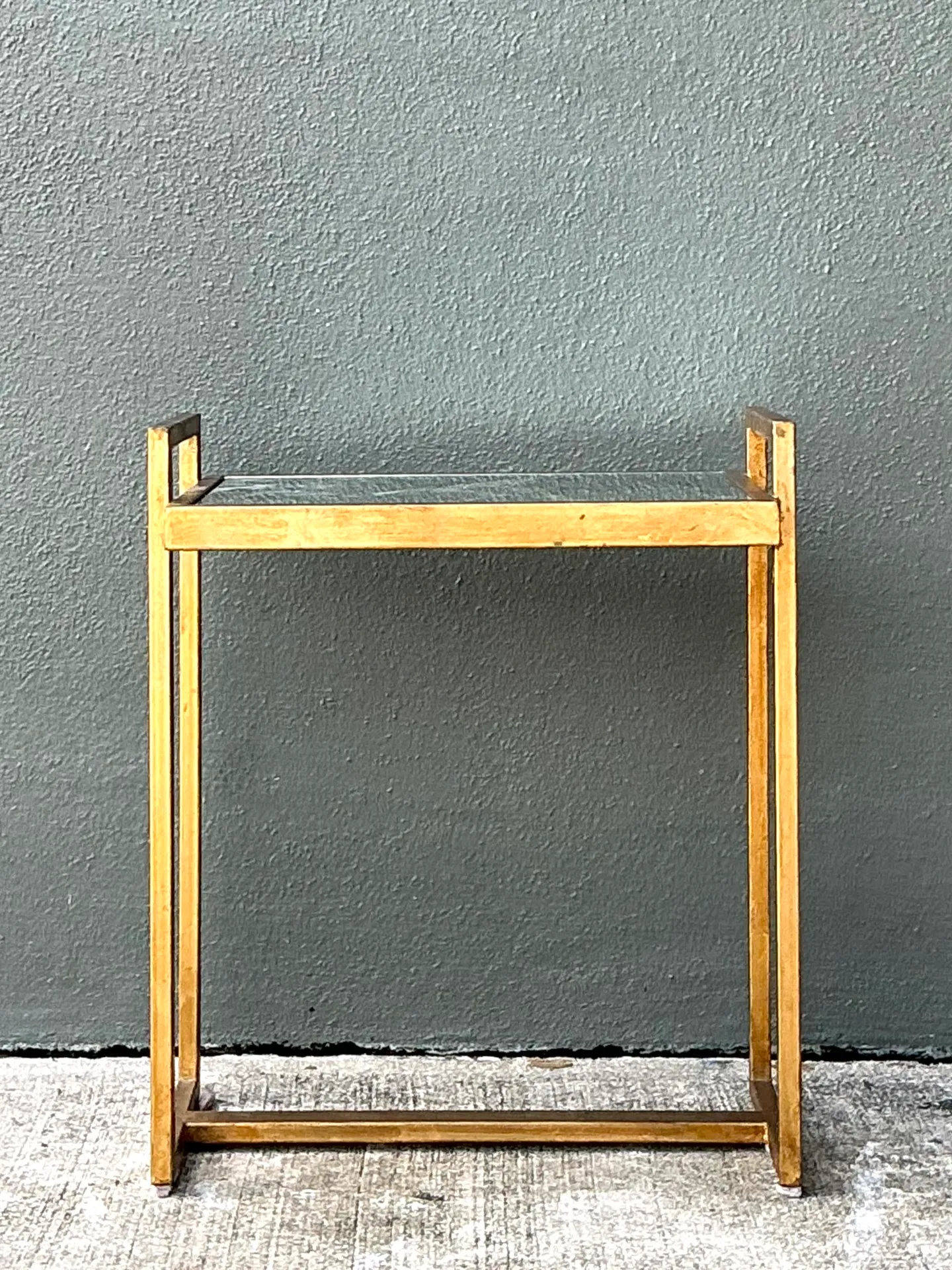 Vintage Metal  and Mirrored Glass Side Table — additional photo 6