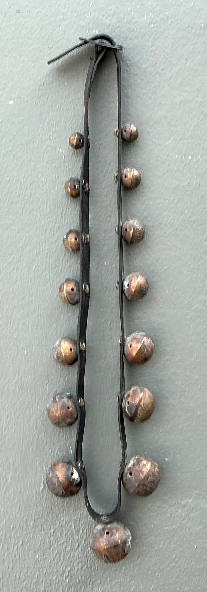 Vintage Brass Sleigh Bells on Leather Strap — additional photo 3