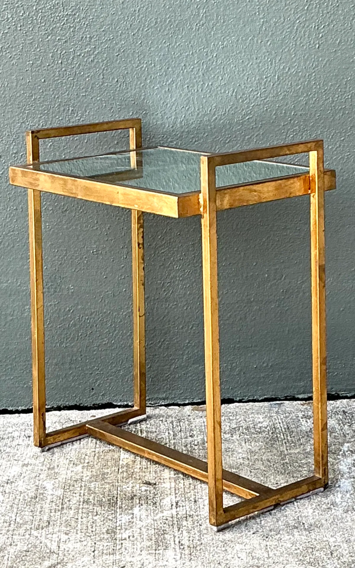 Vintage Metal  and Mirrored Glass Side Table — additional photo 5