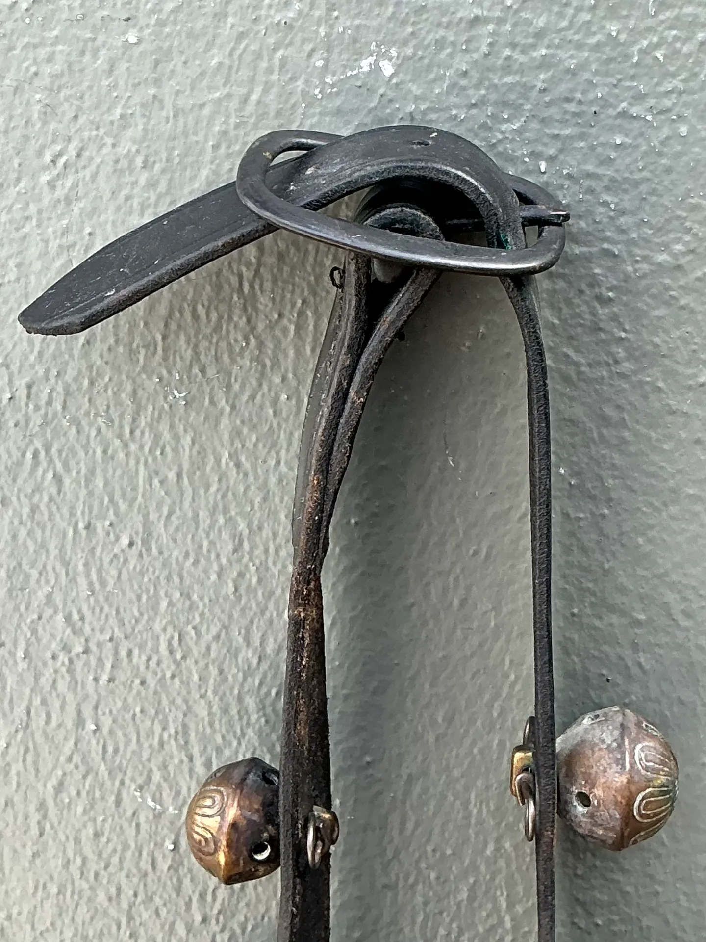 Vintage Brass Sleigh Bells on Leather Strap — additional photo 5