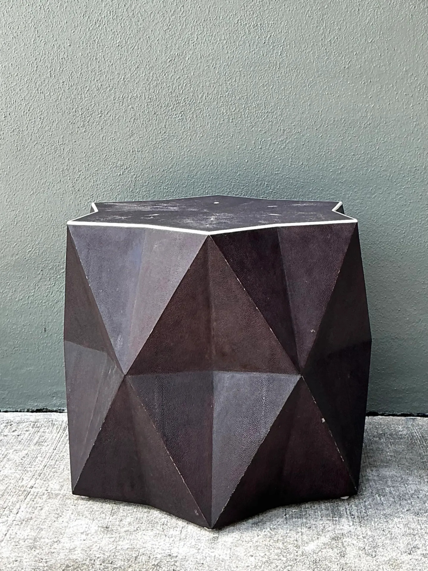 Vintage Faceted Shagreen Accent Table — additional photo 5