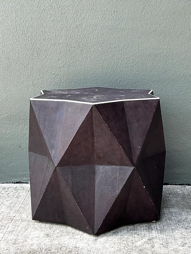 Vintage Faceted Shagreen Accent Table — additional photo 5