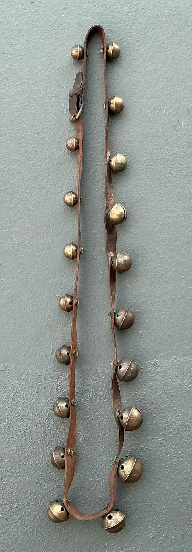 Vintage Brass Sleigh Bells on Leather Strap — additional photo 8