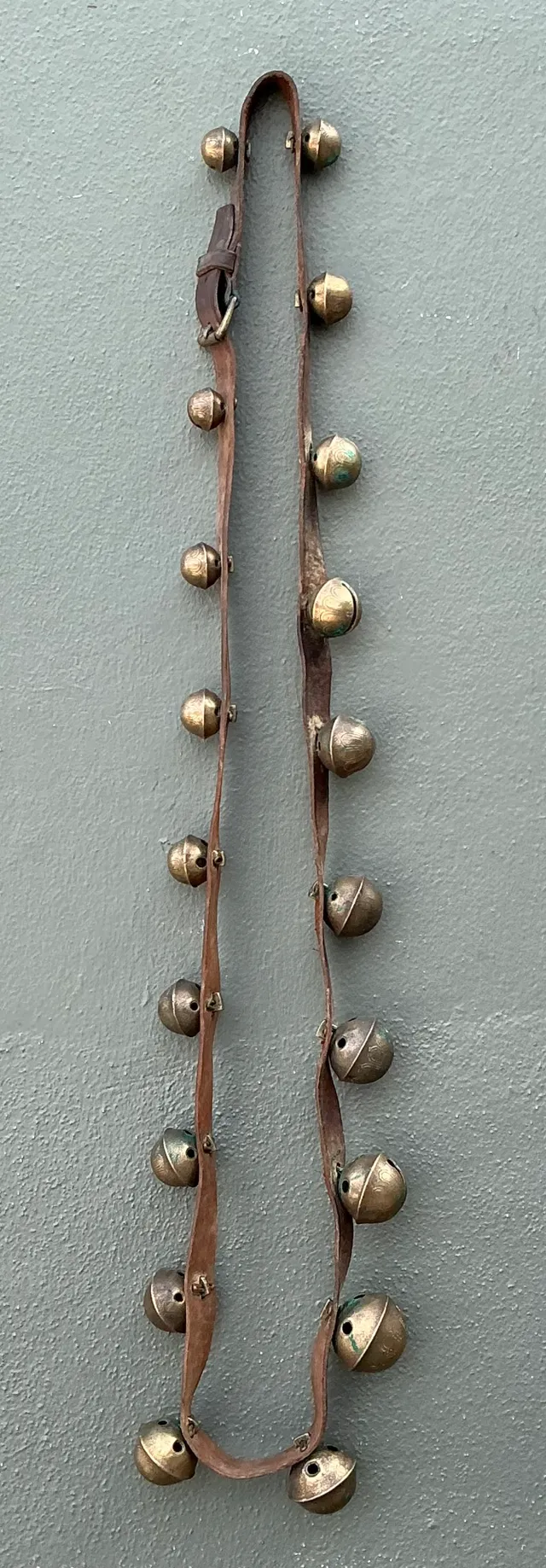 Vintage Brass Sleigh Bells on Leather Strap — additional photo 8