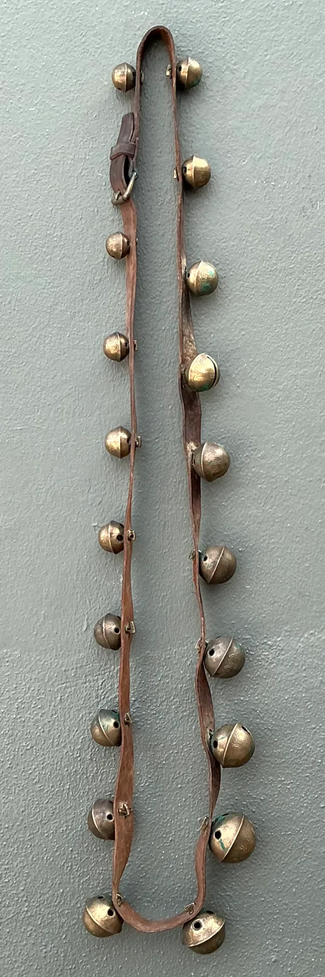 Vintage Brass Sleigh Bells on Leather Strap — additional photo 7