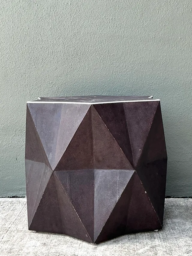 Vintage Faceted Shagreen Accent Table — additional photo 2