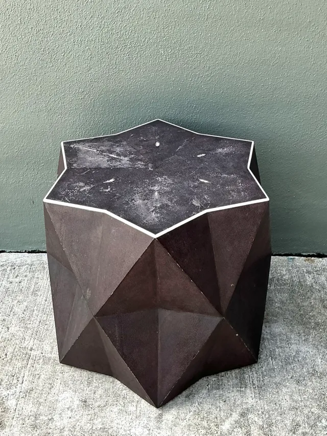 Vintage Faceted Shagreen Accent Table — additional photo 8