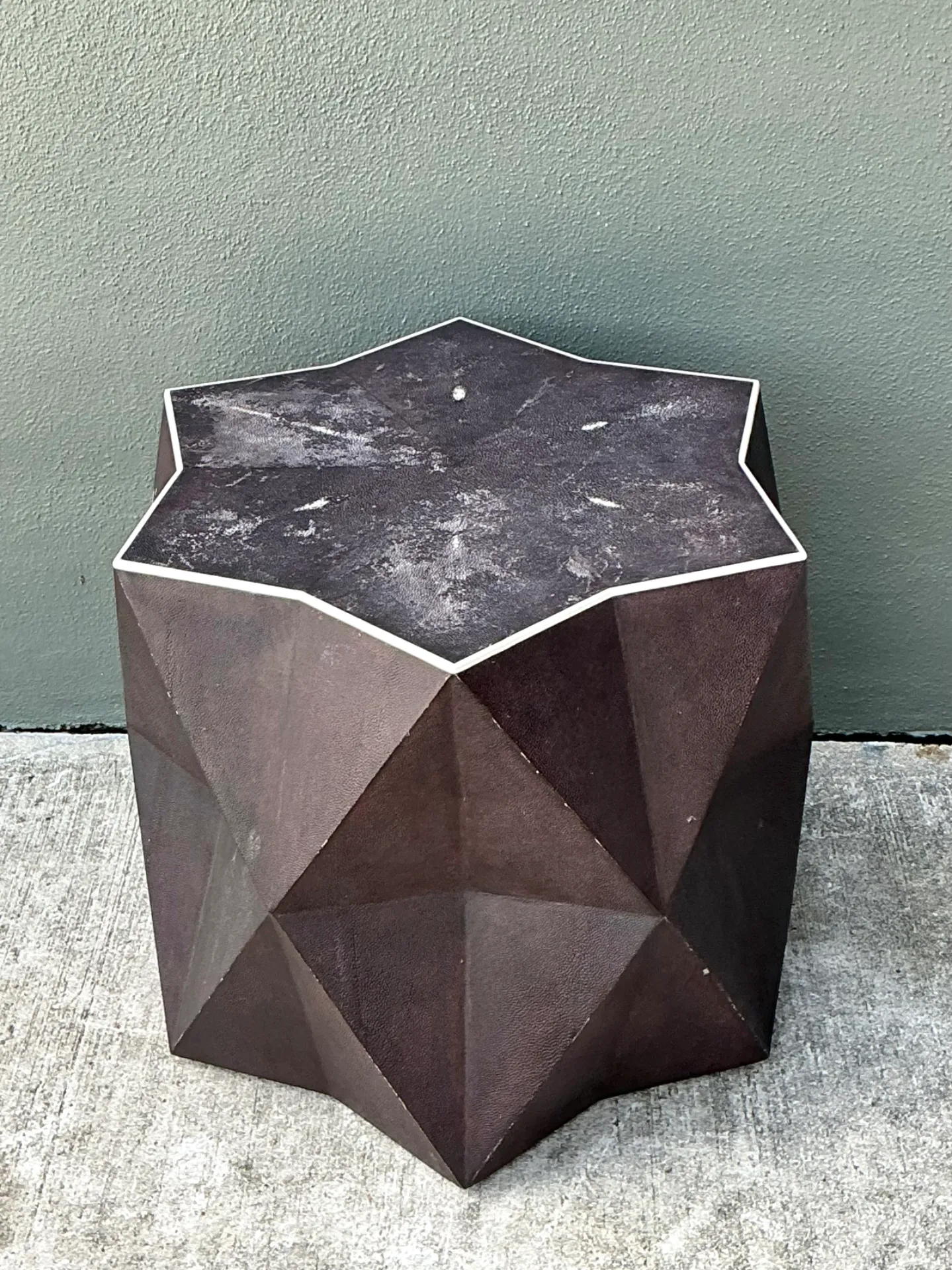 Vintage Faceted Shagreen Accent Table — additional photo 3