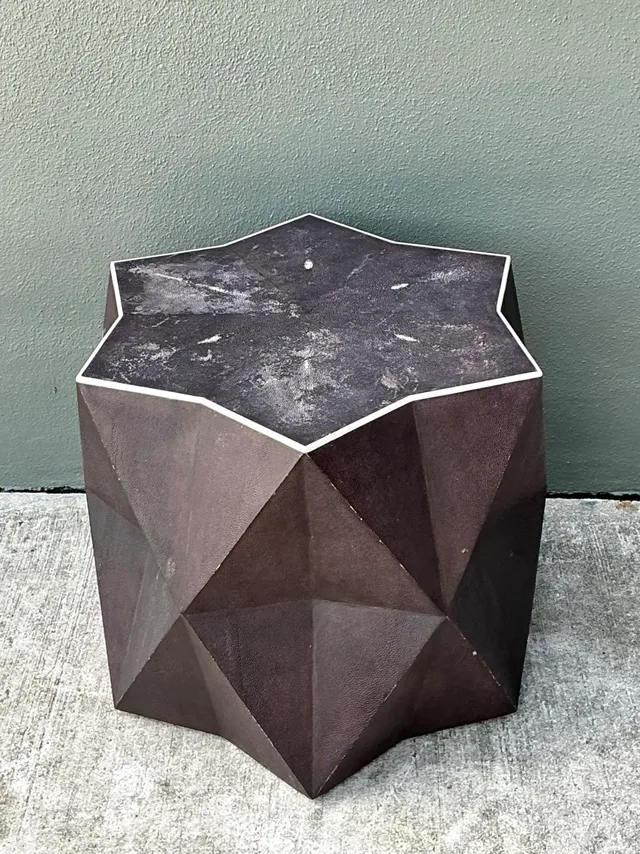 Vintage Faceted Shagreen Accent Table — additional photo 3