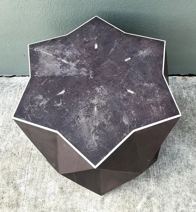 Vintage Faceted Shagreen Accent Table — additional photo 1