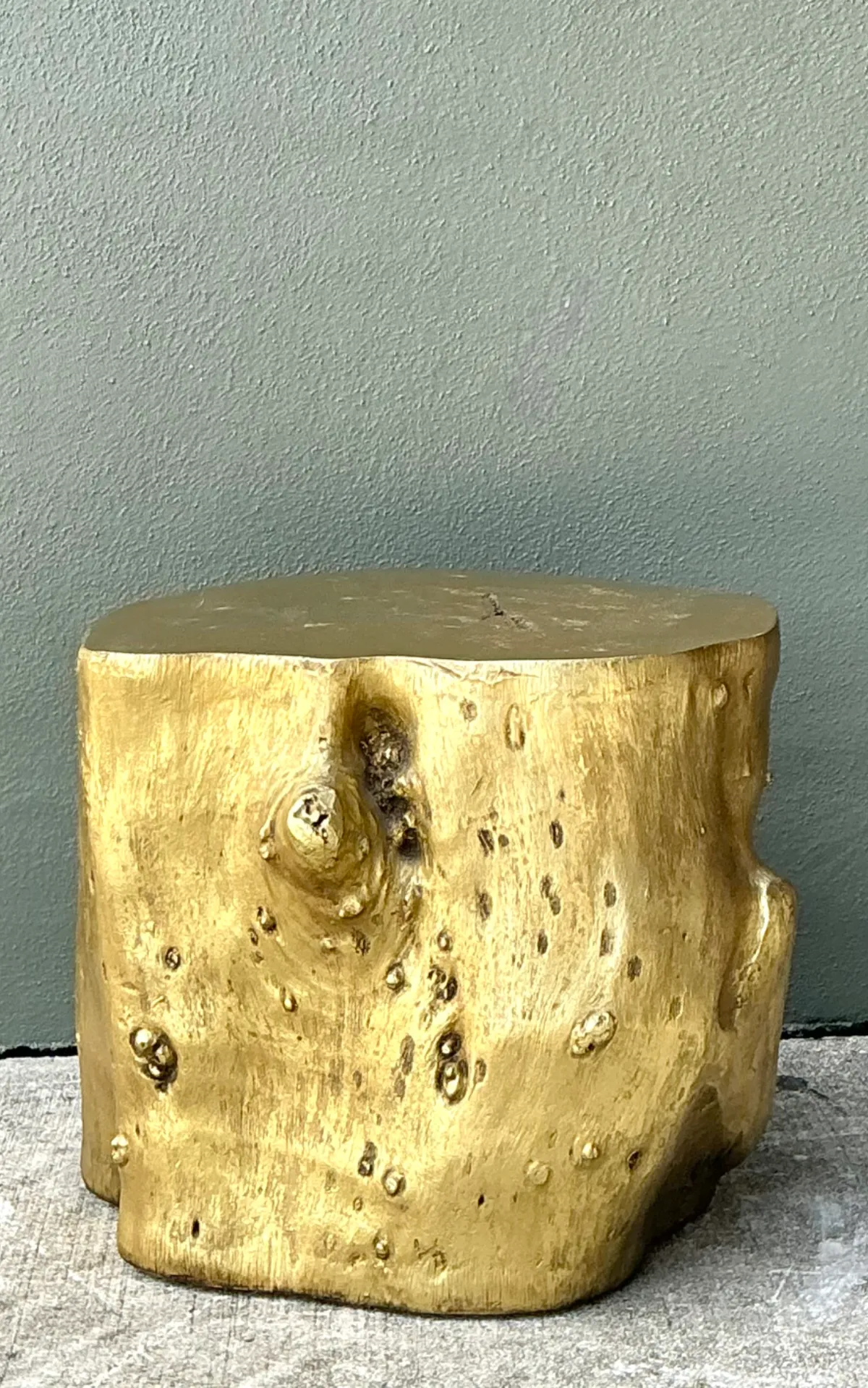 Vintage Gold Tree Trunk Side Table — additional photo 4