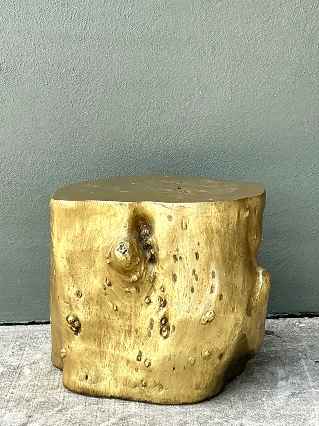 Vintage Gold Tree Trunk Side Table — additional photo 4