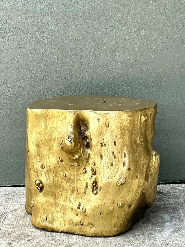Vintage Gold Tree Trunk Side Table — additional photo 1