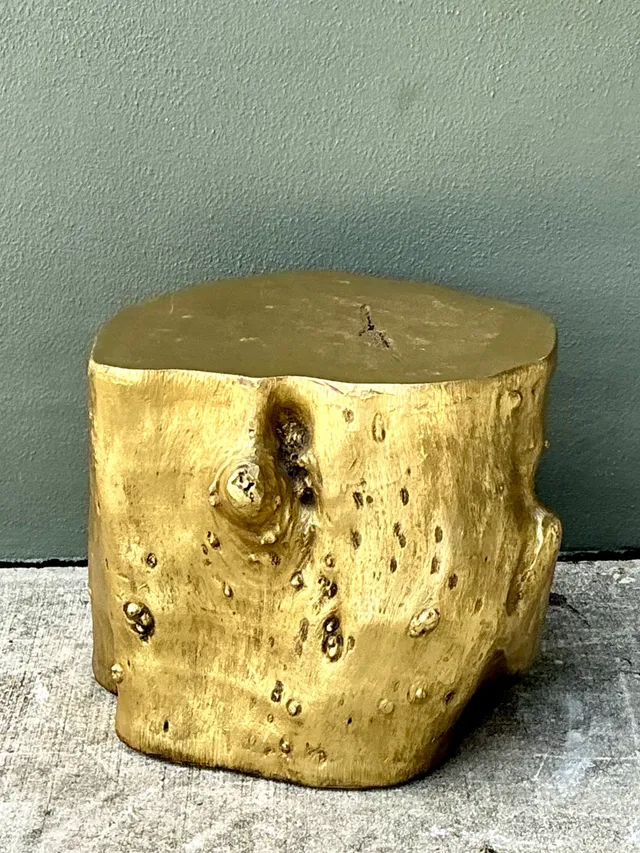 Vintage Gold Tree Trunk Side Table — additional photo 6