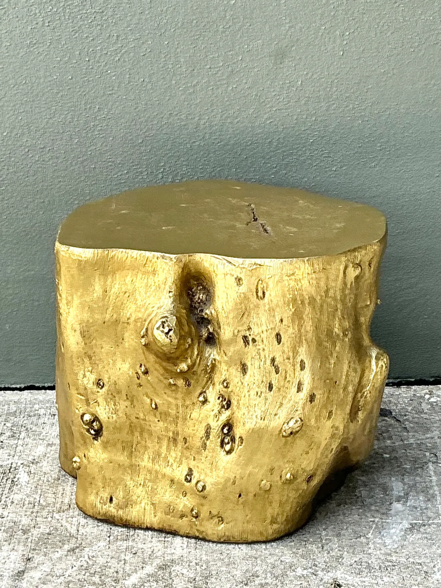 Vintage Gold Tree Trunk Side Table — additional photo 7